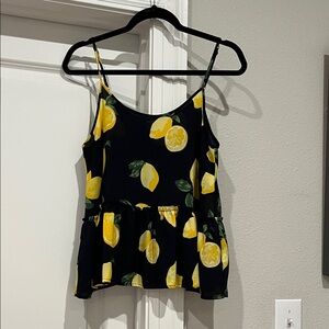 Mud Pie Lemon Print Camisole Top